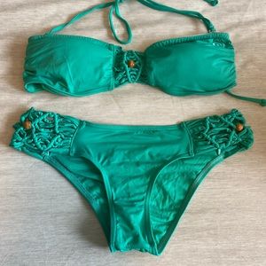 Rip curl turquoise green boho bikini